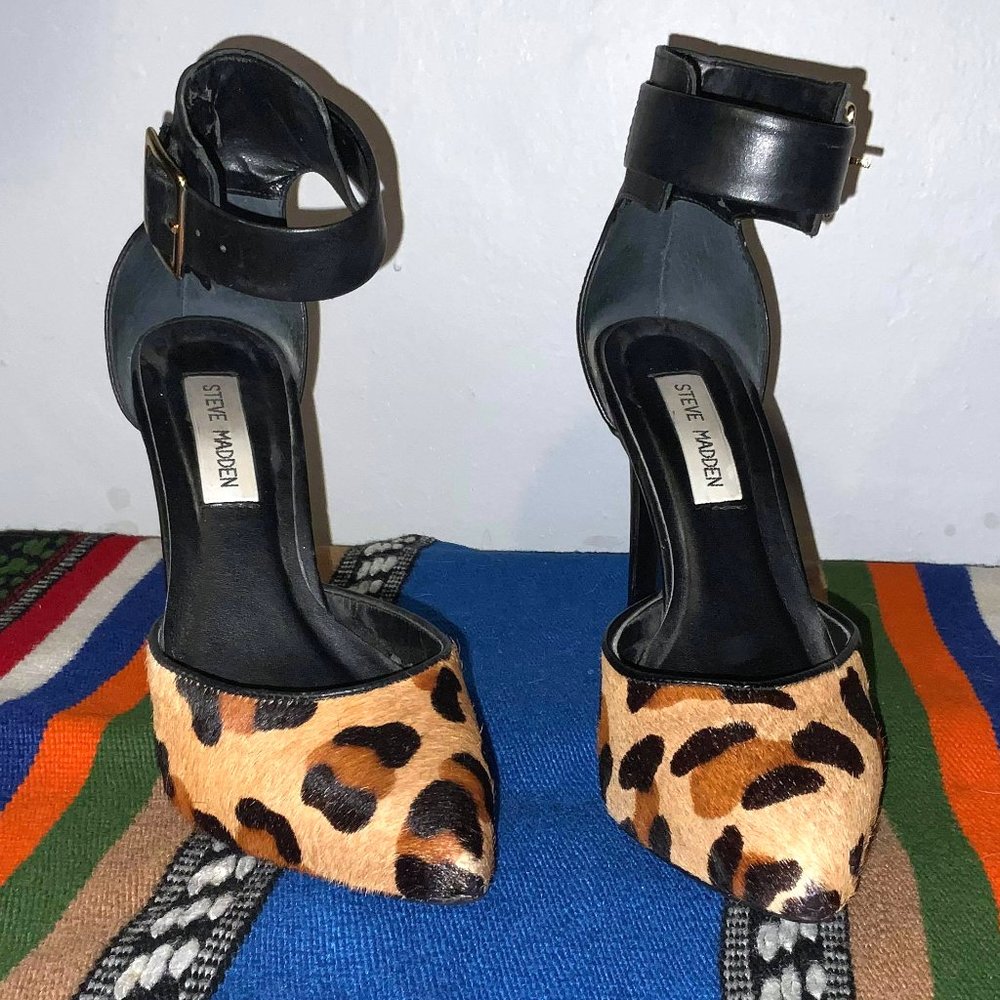 Steve Madden Leopard Print Heels Sz 7